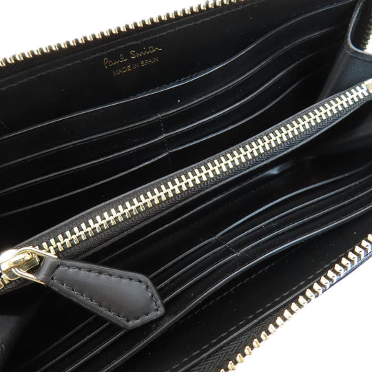 Paul Smith Long Wallet Purse leather black Multistripe