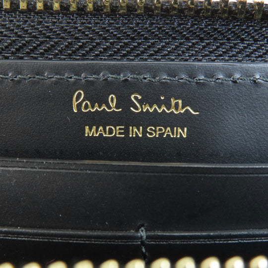 Paul Smith Long Wallet Purse leather black Multistripe