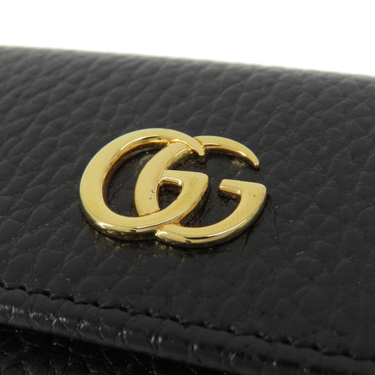 GUCCI Key case Key holder  456118 leather black GG Marmont Women Used Authentic