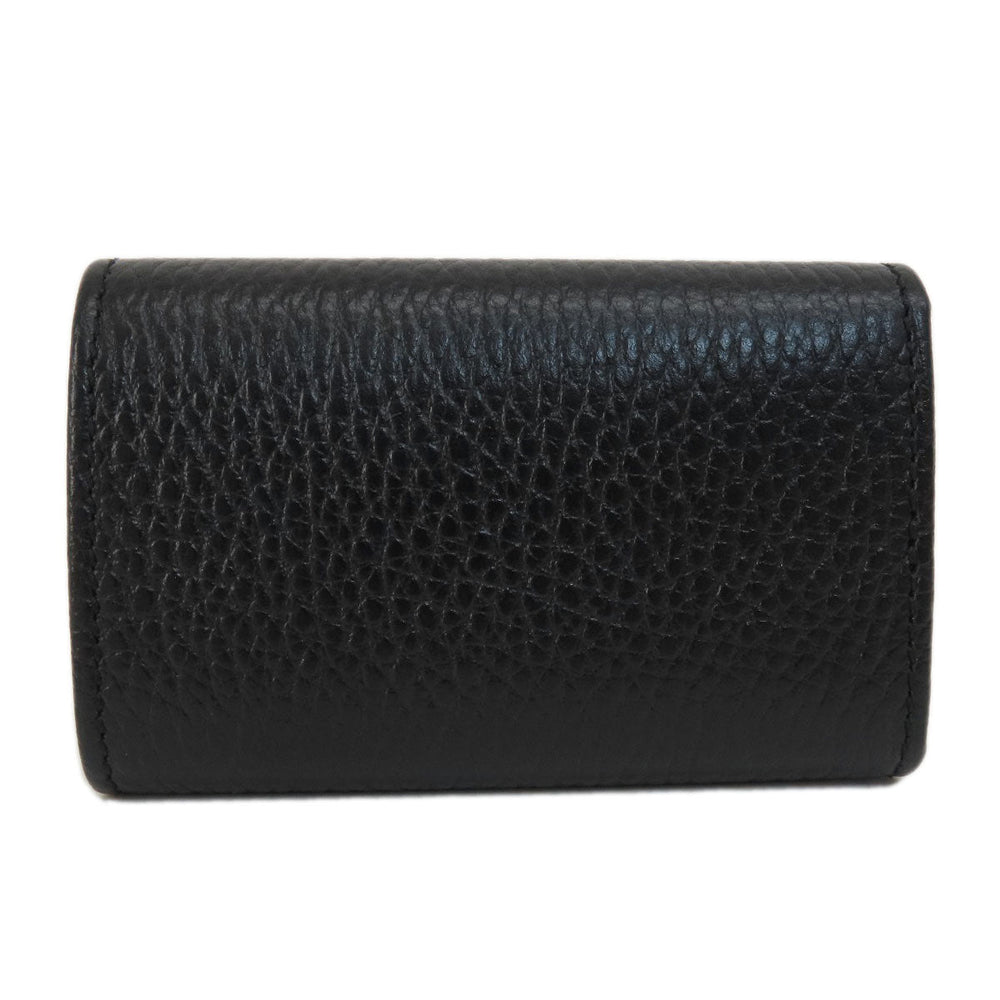 GUCCI Key case Key holder  456118 leather black GG Marmont Women Used Authentic