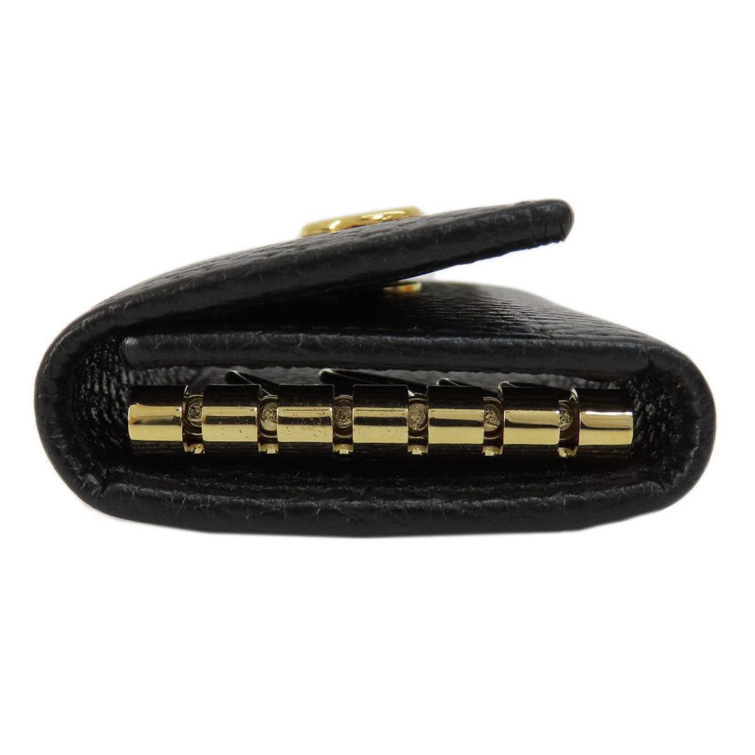 GUCCI Key case Key holder  456118 leather black GG Marmont Women Used Authentic