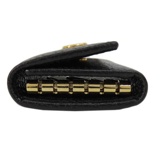 GUCCI Key case Key holder  456118 leather black GG Marmont Women Used Authentic