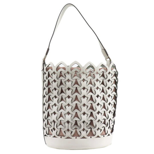 Kate Spade Tote Bag leather white one belt