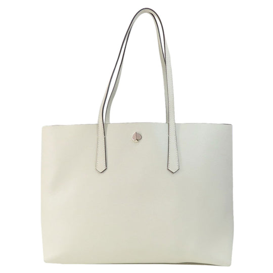 Kate Spade Tote Bag leather white logo Women Used Authentic