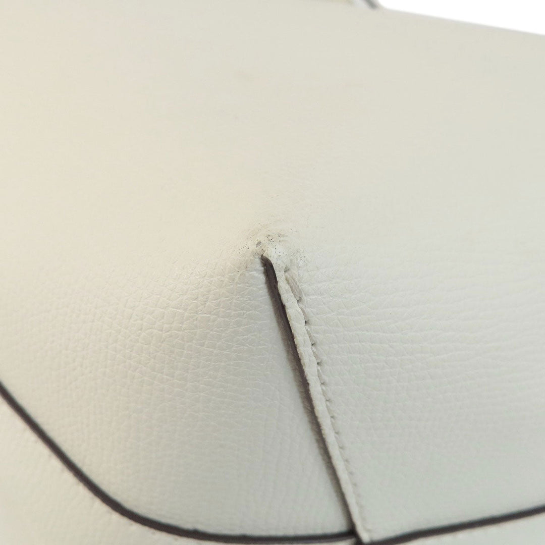 Kate Spade Tote Bag leather white logo Women Used Authentic