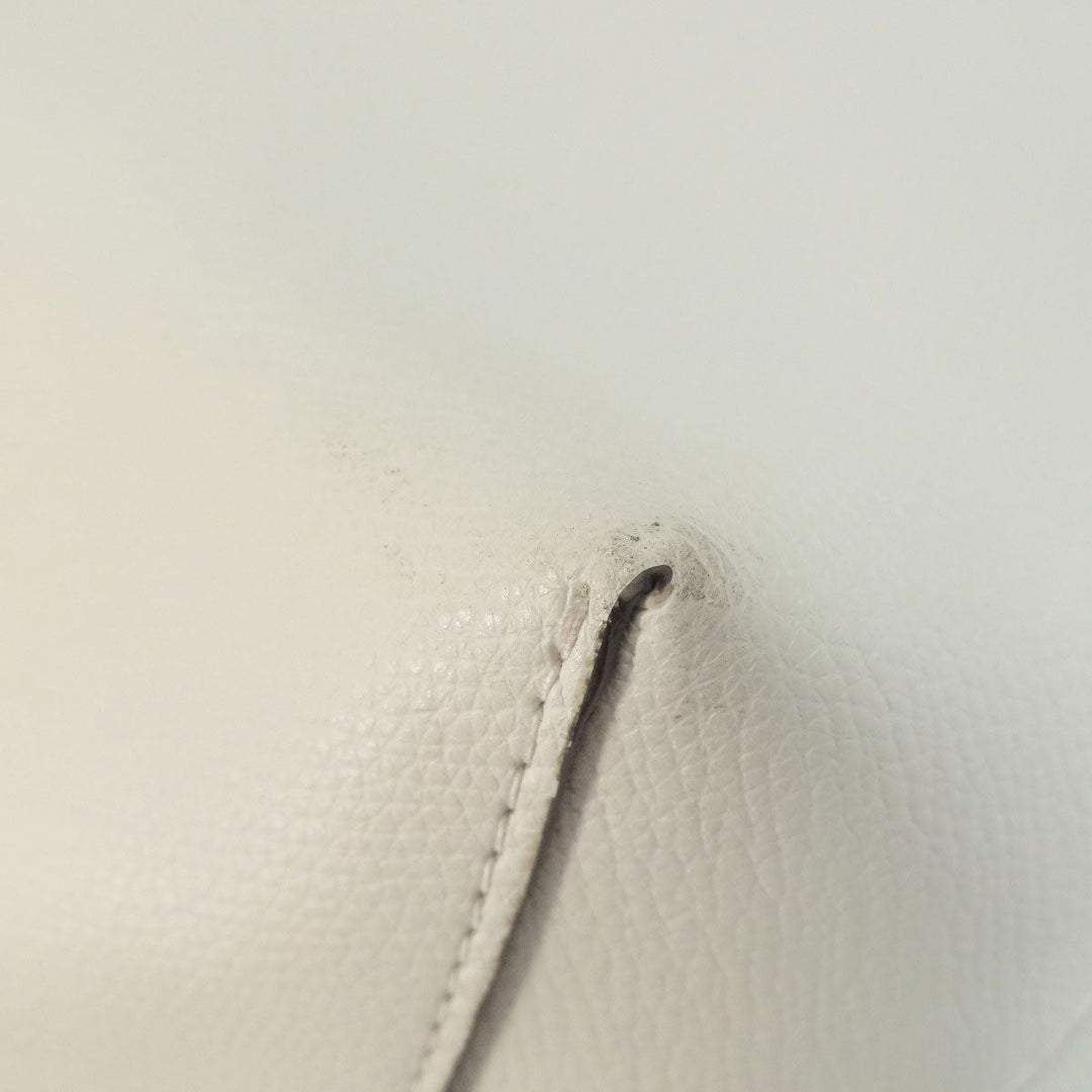 Kate Spade Tote Bag leather white logo Women Used Authentic