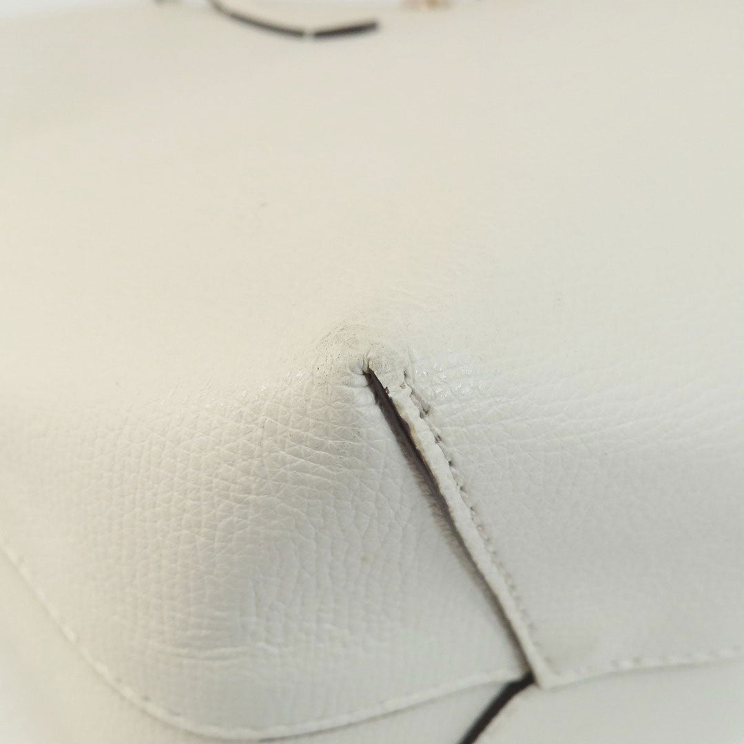 Kate Spade Tote Bag leather white logo Women Used Authentic