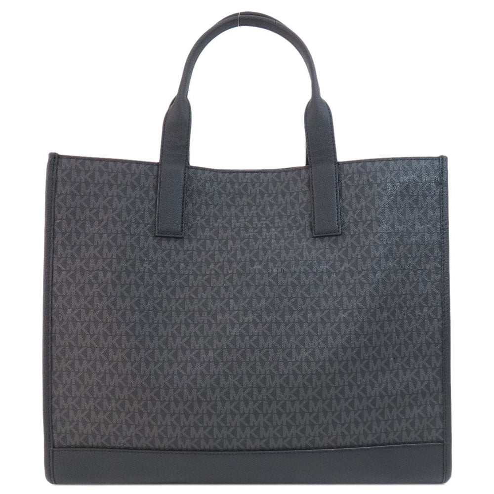 MICHAEL KORS Tote Bag PVC black MK signature Women Used Authentic