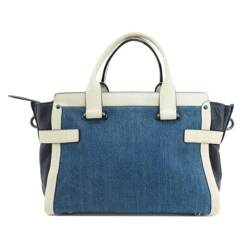 COACH Handbag 37731 Denim, Leather blue 2WAY Women Used Authentic