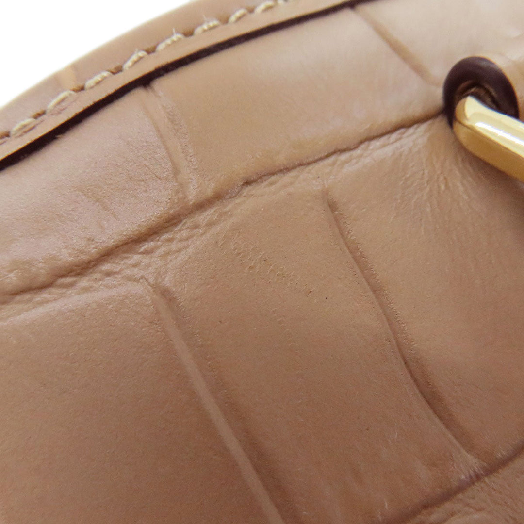 COACH Handbag F37097 leather beige Embossed 2WAY Women Used Authentic