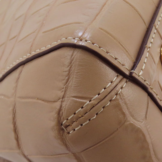 COACH Handbag F37097 leather beige Embossed 2WAY Women Used Authentic