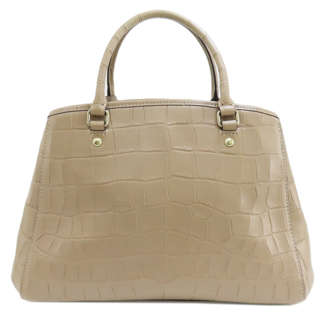 COACH Handbag F37097 leather beige Embossed 2WAY Women Used Authentic