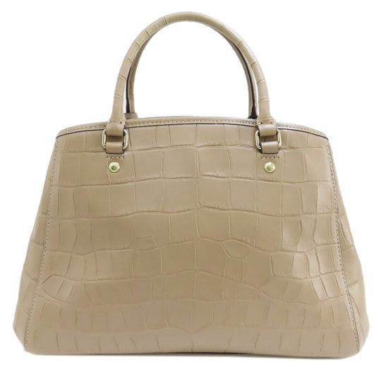 COACH Handbag F37097 leather beige Embossed 2WAY Women Used Authentic