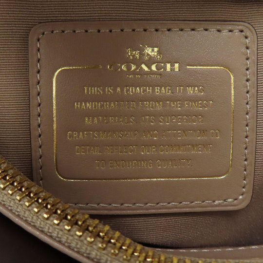 COACH Handbag F37097 leather beige Embossed 2WAY Women Used Authentic