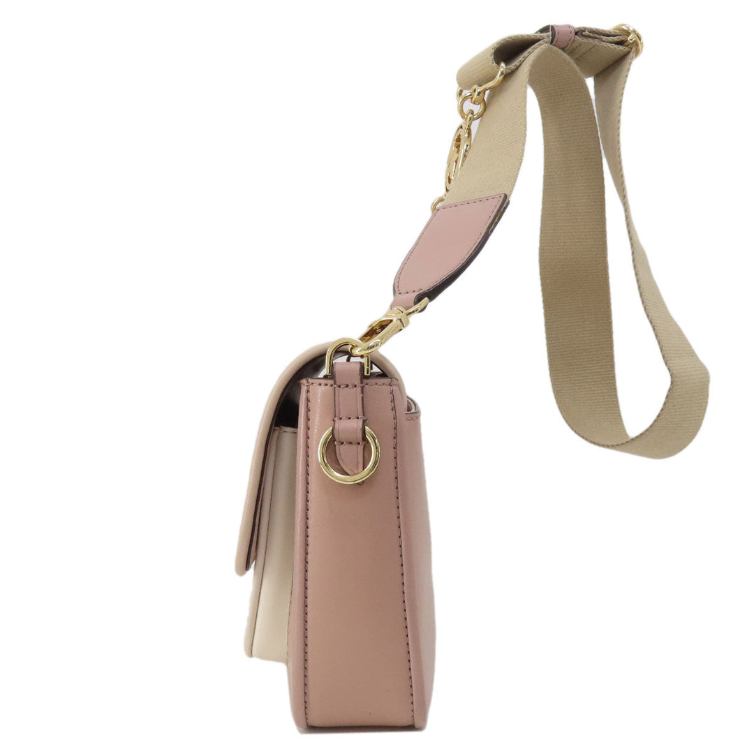 MICHAEL KORS Shoulder Bag leather pink logo Women Used Authentic