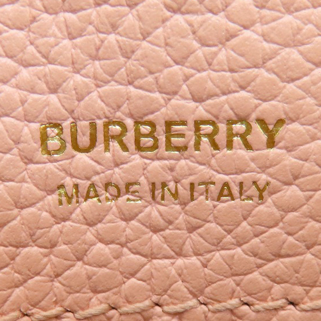 BURBERRY Shoulder Bag leather pink Bucket Bag 2WAY Women Used Authentic