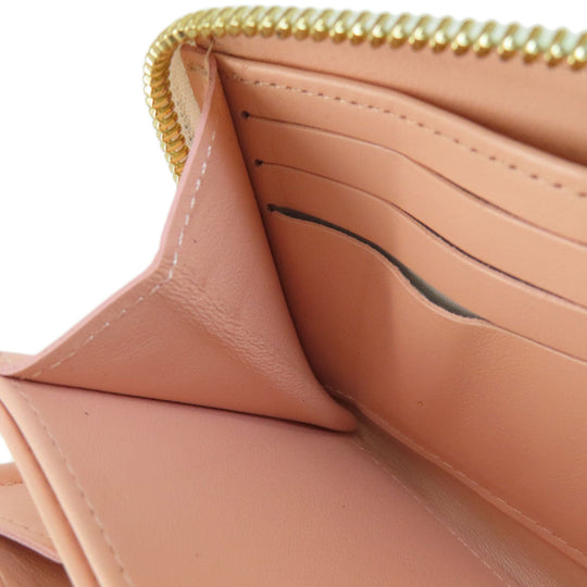 LOUIS VUITTON Long Wallet Purse M81694 lambskin white Zippy Wallet LV Garden Women Used Authentic