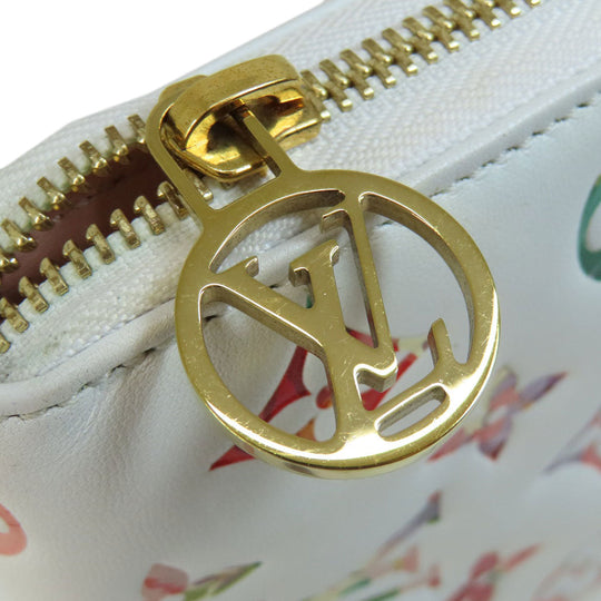 LOUIS VUITTON Long Wallet Purse M81694 lambskin white Zippy Wallet LV Garden Women Used Authentic