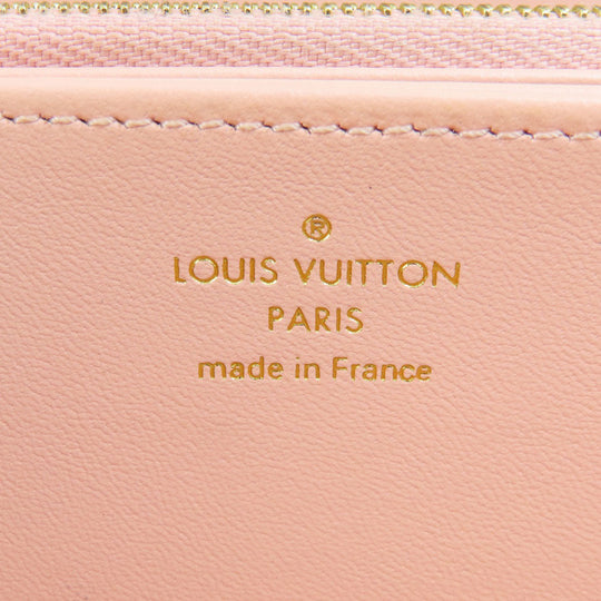 LOUIS VUITTON Long Wallet Purse M81694 lambskin white Zippy Wallet LV Garden Women Used Authentic