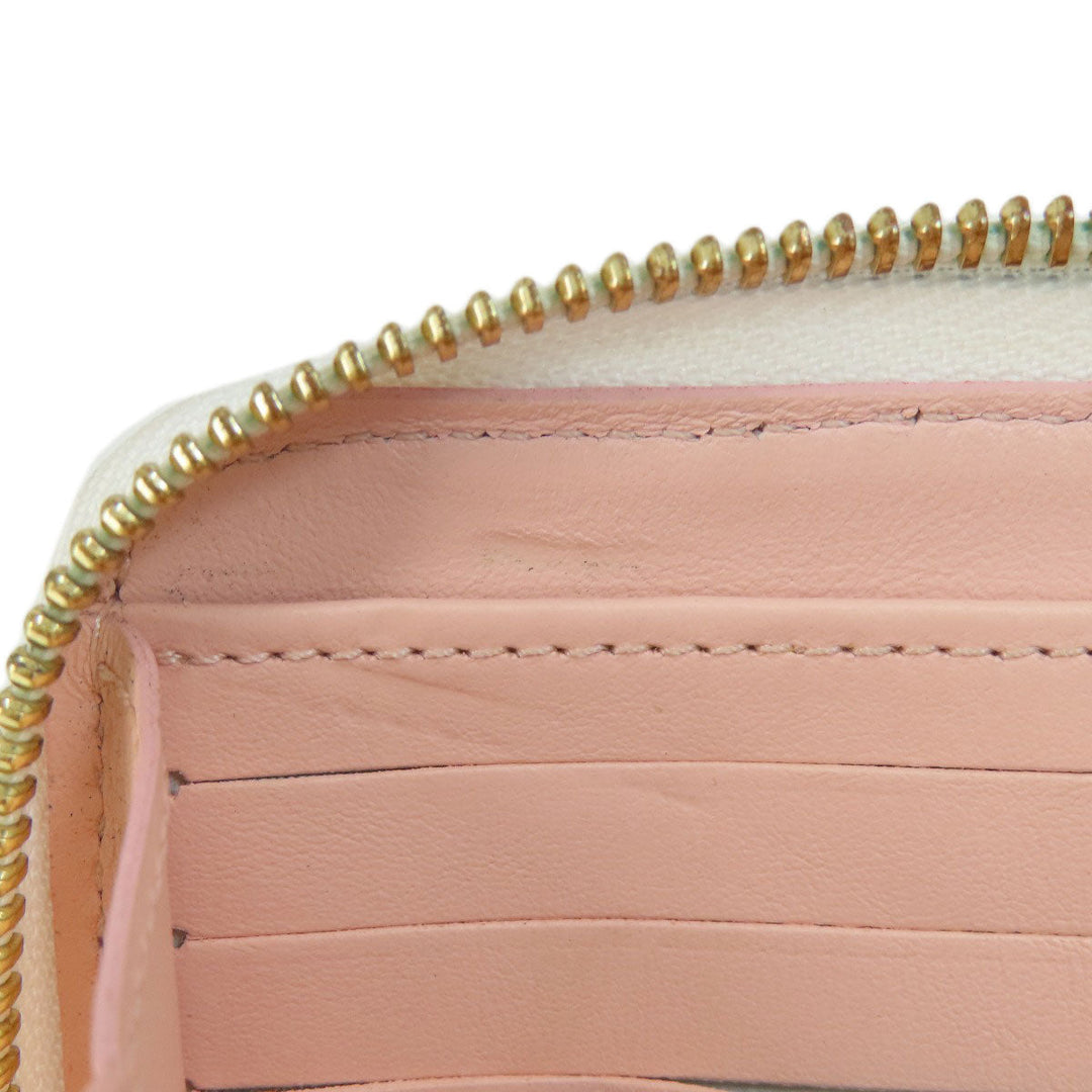 LOUIS VUITTON Long Wallet Purse M81694 lambskin white Zippy Wallet LV Garden Women Used Authentic