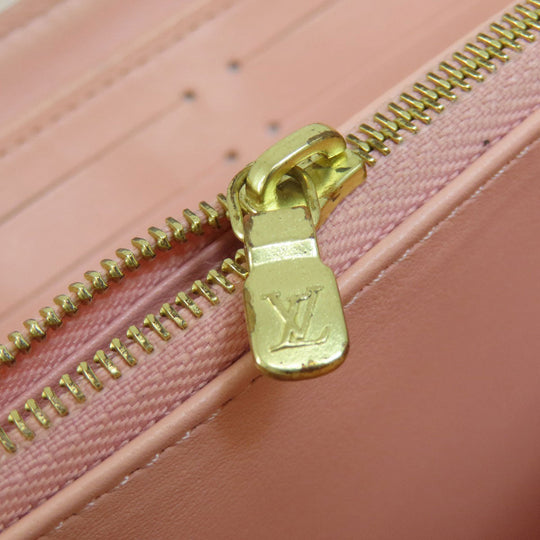 LOUIS VUITTON Long Wallet Purse M81694 lambskin white Zippy Wallet LV Garden Women Used Authentic