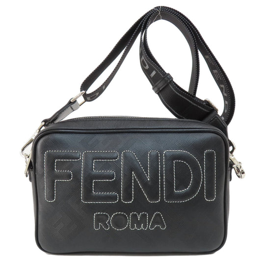 FENDI Shoulder Bag PVC black logo mens Used Authentic