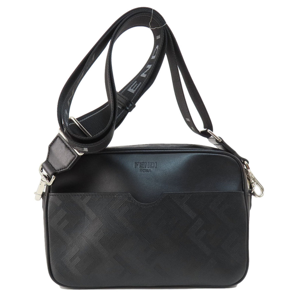 FENDI Shoulder Bag PVC black logo mens Used Authentic