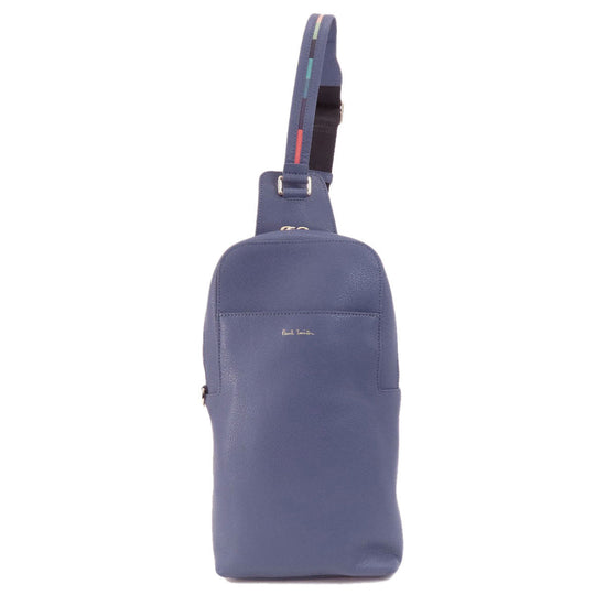 Paul Smith Sling bag leather blue logo Women Used Authentic