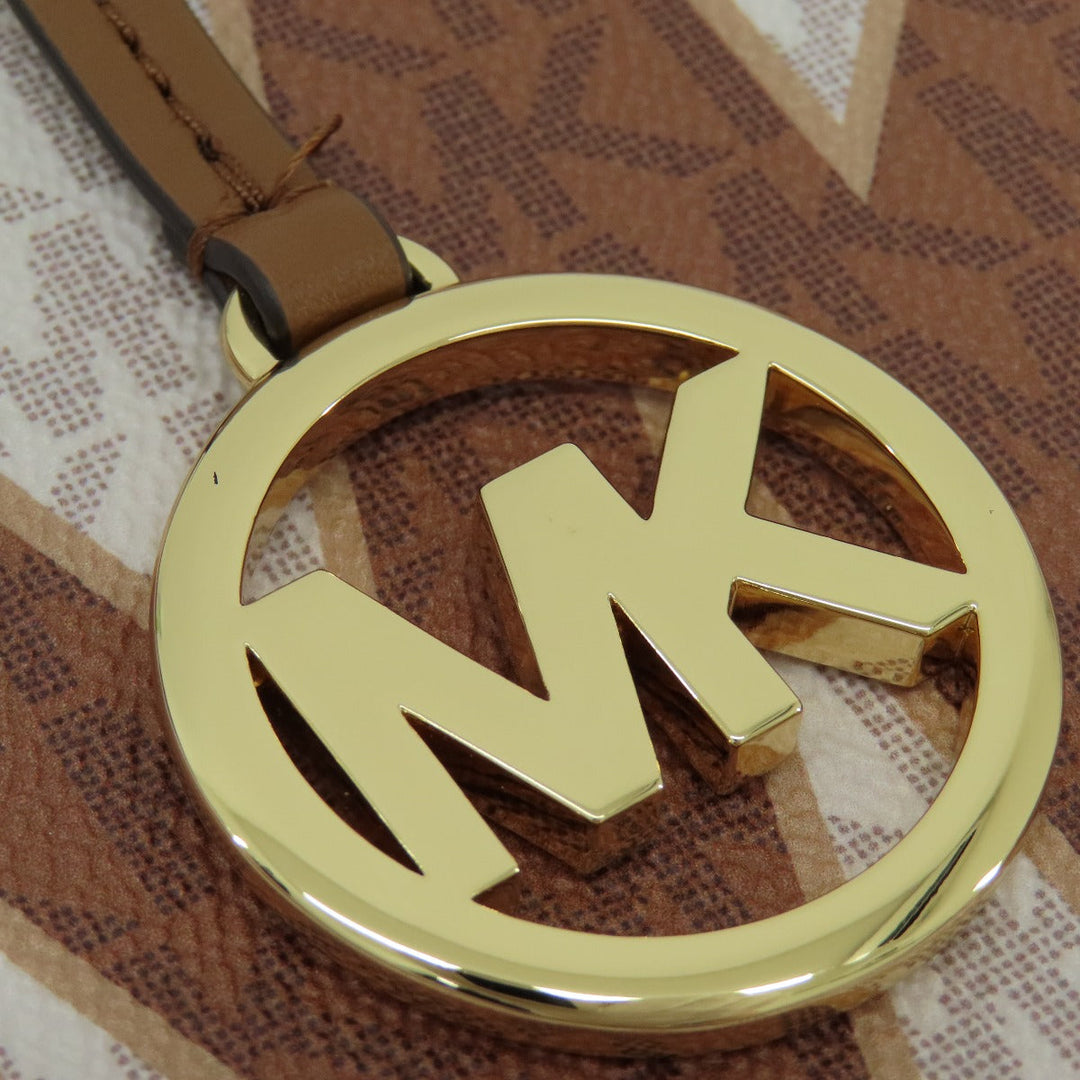 MICHAEL KORS Handbag PVC white MK Signature 2WAY Women Used Authentic