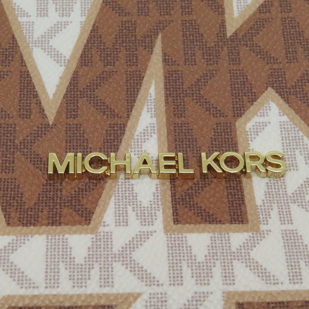 MICHAEL KORS Handbag PVC white MK Signature 2WAY Women Used Authentic