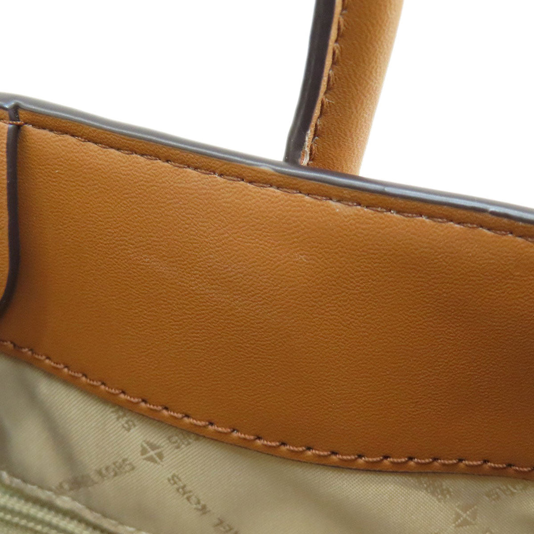 MICHAEL KORS Handbag PVC white MK Signature 2WAY Women Used Authentic