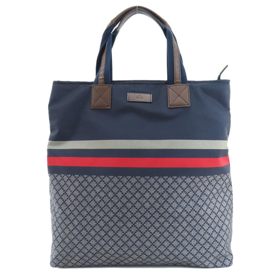 GUCCI Tote Bag 268112 Nylon Navy Diamante Women Used Authentic