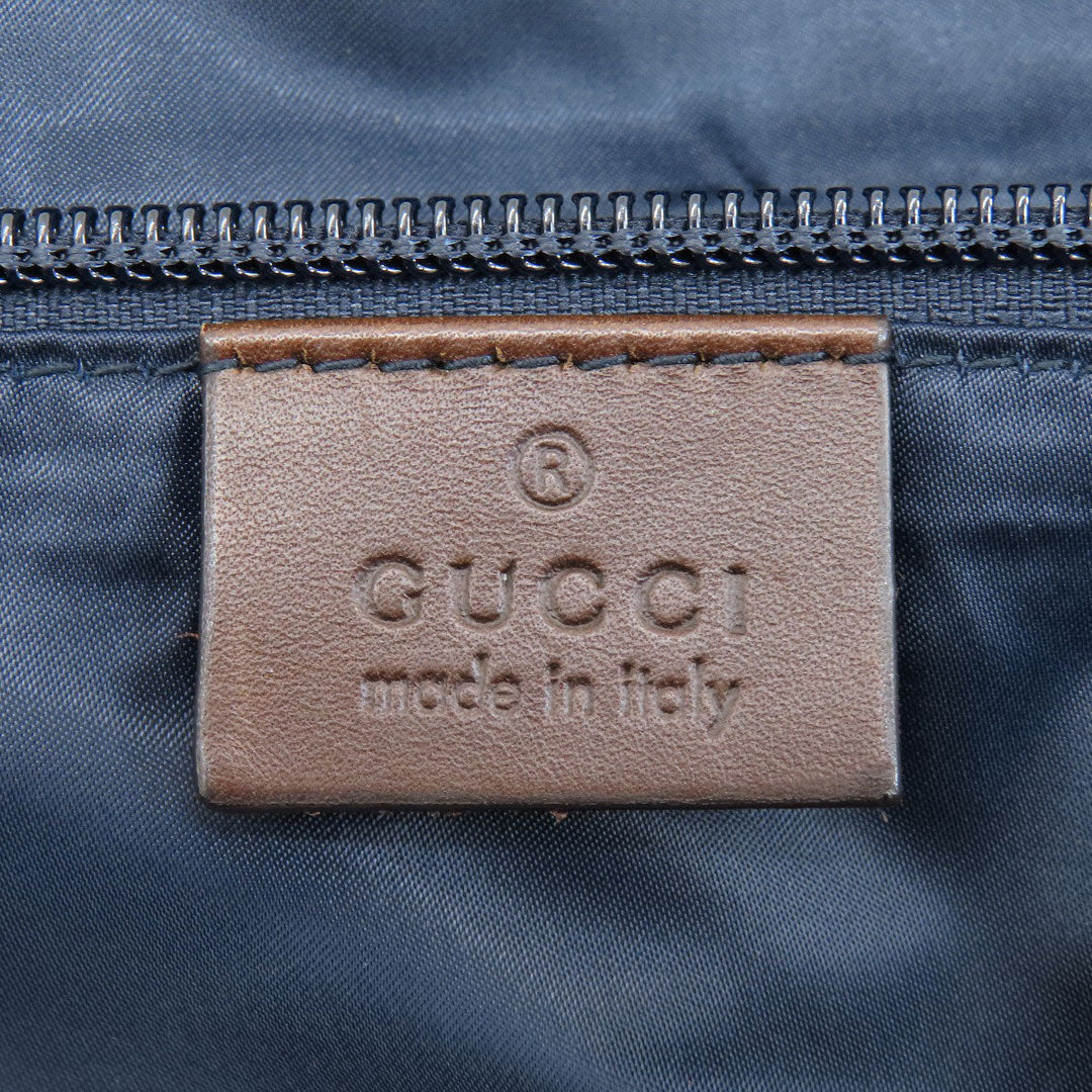 GUCCI Tote Bag 268112 Nylon Navy Diamante Women Used Authentic
