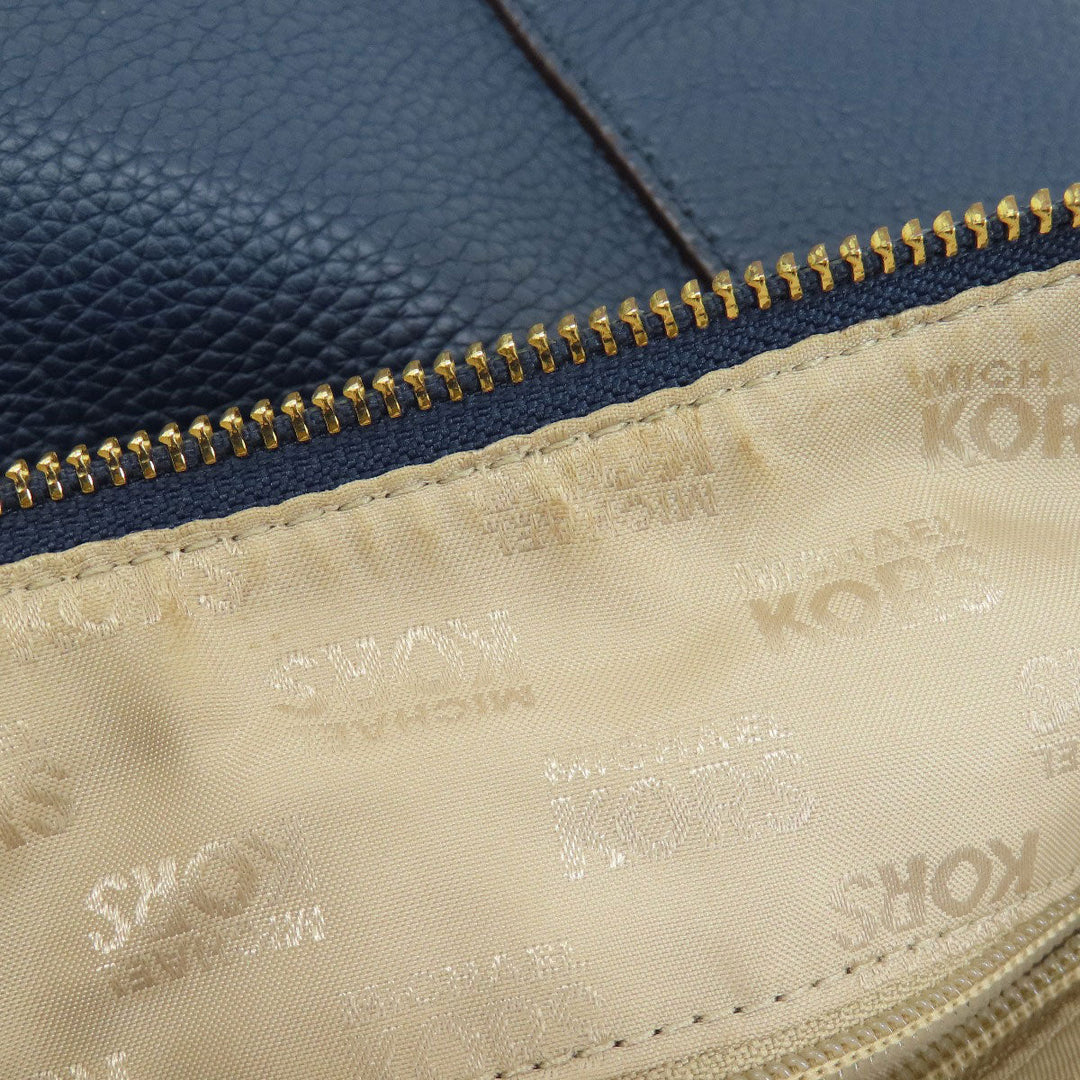 MICHAEL KORS Shoulder Bag leather Navy one belt 2WAY Women Used Authentic