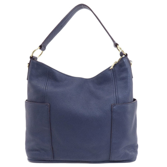 MICHAEL KORS Shoulder Bag leather Navy one belt 2WAY Women Used Authentic