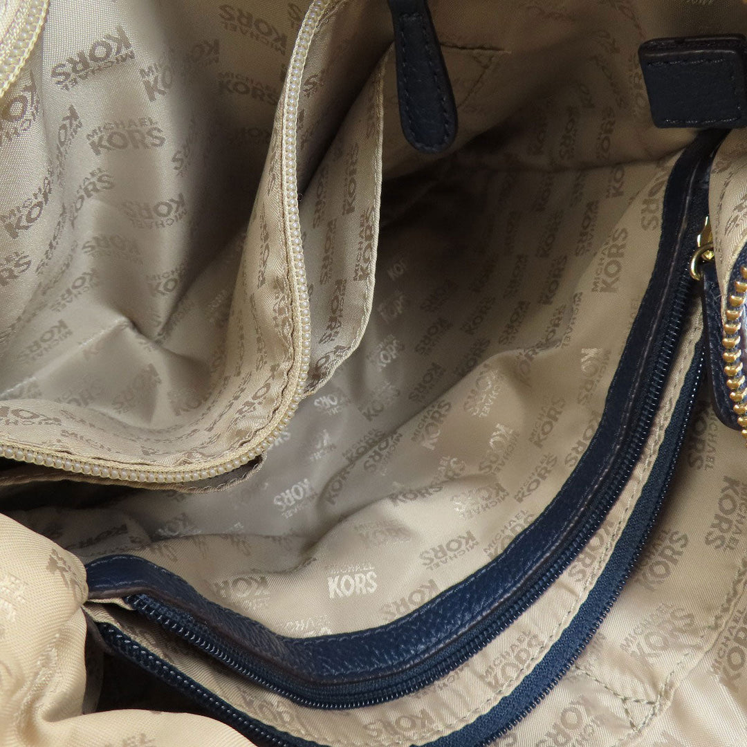 MICHAEL KORS Shoulder Bag leather Navy one belt 2WAY Women Used Authentic