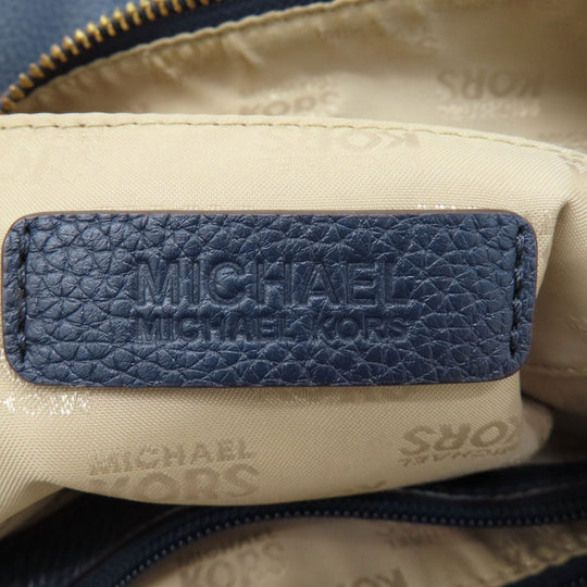 MICHAEL KORS Shoulder Bag leather Navy one belt 2WAY Women Used Authentic