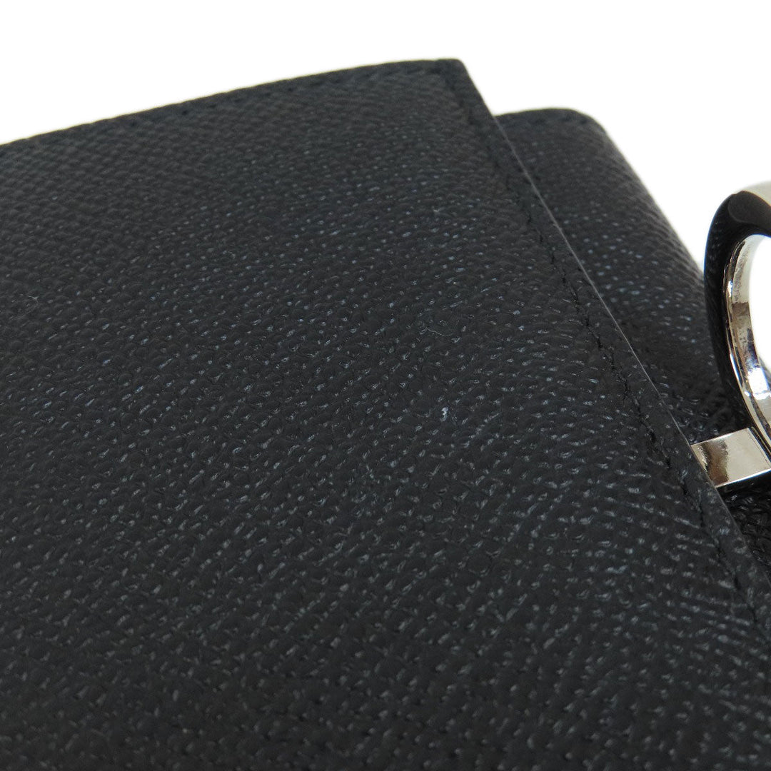 BVLGARI Bifold Wallet leather black Tri-fold Wallet Bvlgari Bvlgari Women(Unisex) Used Authentic