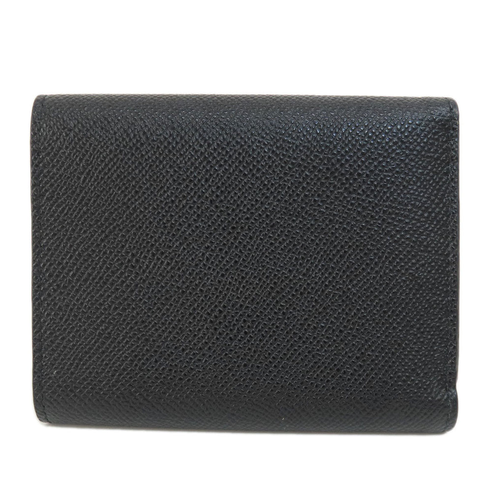 BVLGARI Bifold Wallet leather black Tri-fold Wallet Bvlgari Bvlgari Women(Unisex) Used Authentic