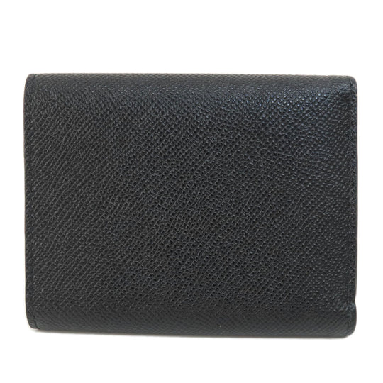 BVLGARI Bifold Wallet leather black Tri-fold Wallet Bvlgari Bvlgari Women(Unisex) Used Authentic