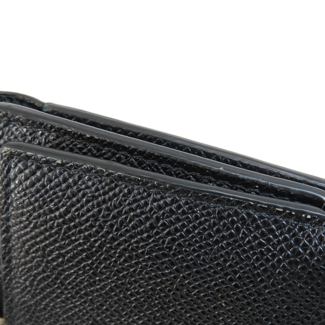 BVLGARI Bifold Wallet leather black Tri-fold Wallet Bvlgari Bvlgari Women(Unisex) Used Authentic
