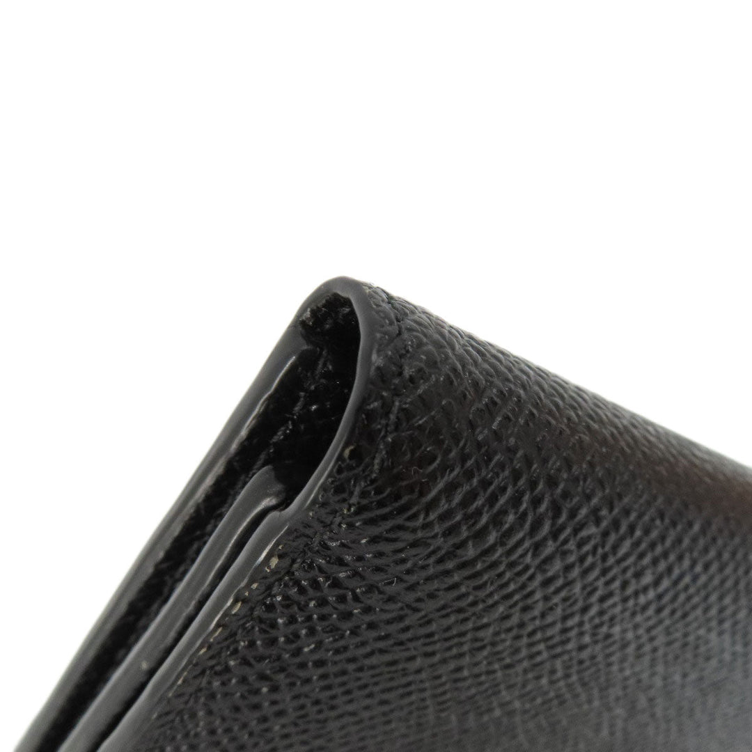 BVLGARI Bifold Wallet leather black Tri-fold Wallet Bvlgari Bvlgari Women(Unisex) Used Authentic