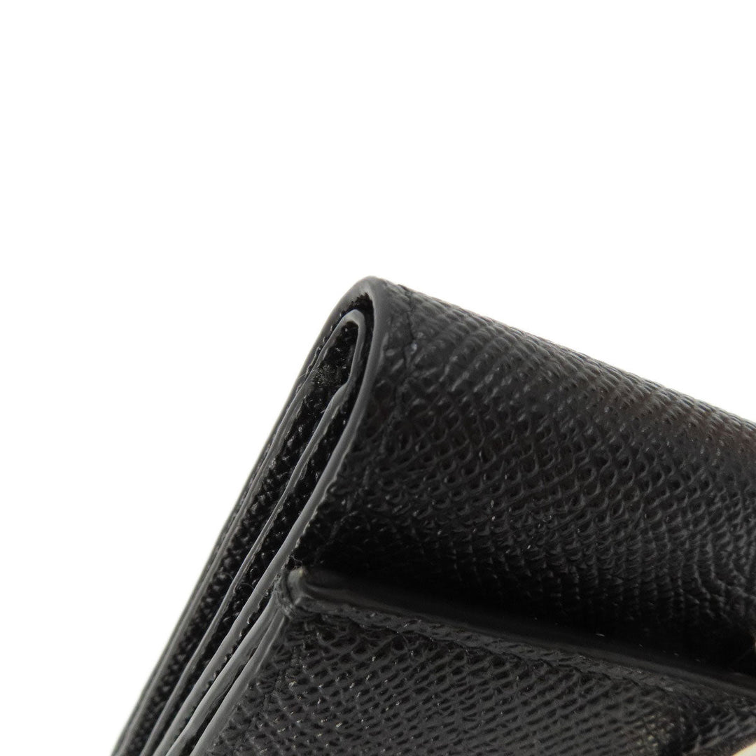 BVLGARI Bifold Wallet leather black Tri-fold Wallet Bvlgari Bvlgari Women(Unisex) Used Authentic