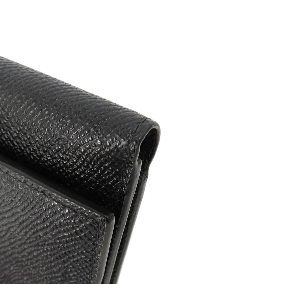 BVLGARI Bifold Wallet leather black Tri-fold Wallet Bvlgari Bvlgari Women(Unisex) Used Authentic