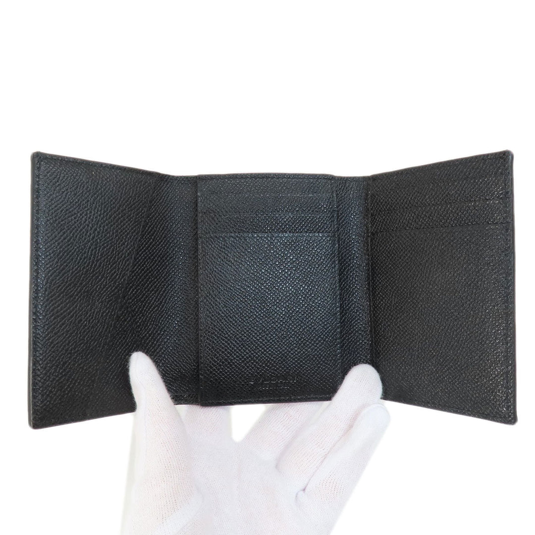 BVLGARI Bifold Wallet leather black Tri-fold Wallet Bvlgari Bvlgari Women(Unisex) Used Authentic