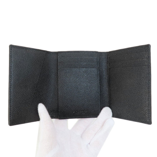 BVLGARI Bifold Wallet leather black Tri-fold Wallet Bvlgari Bvlgari Women(Unisex) Used Authentic