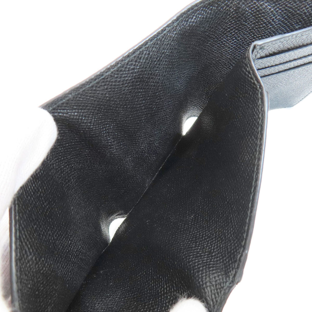 BVLGARI Bifold Wallet leather black Tri-fold Wallet Bvlgari Bvlgari Women(Unisex) Used Authentic