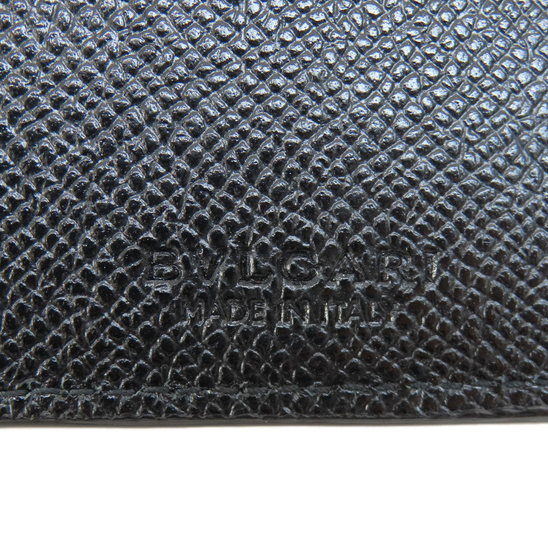 BVLGARI Bifold Wallet leather black Tri-fold Wallet Bvlgari Bvlgari Women(Unisex) Used Authentic