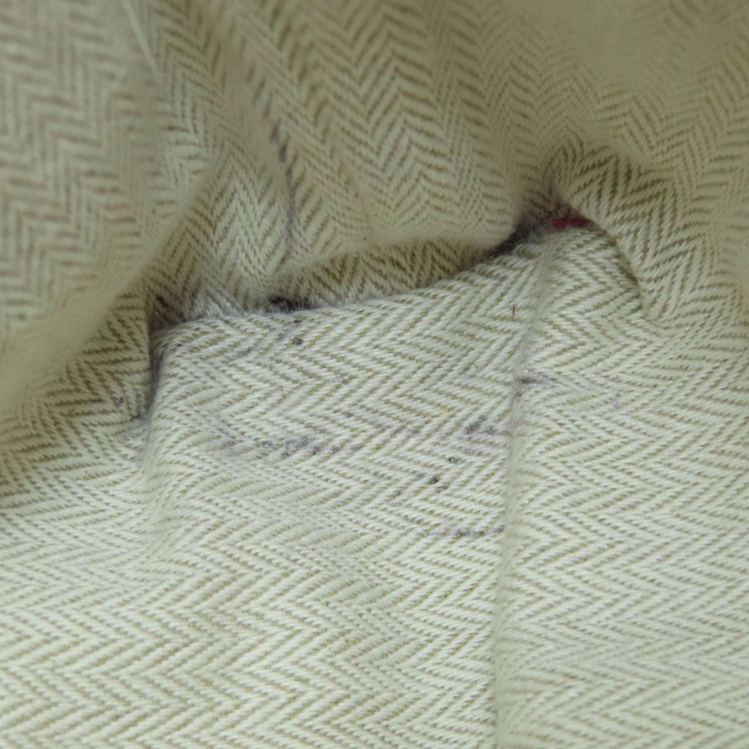 HERMES Cosmetics Pouch Towal chevron beige Foolby 20 Women Used Authentic