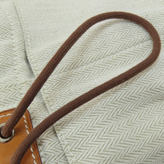HERMES Cosmetics Pouch Towal chevron beige Foolby 20 Women Used Authentic